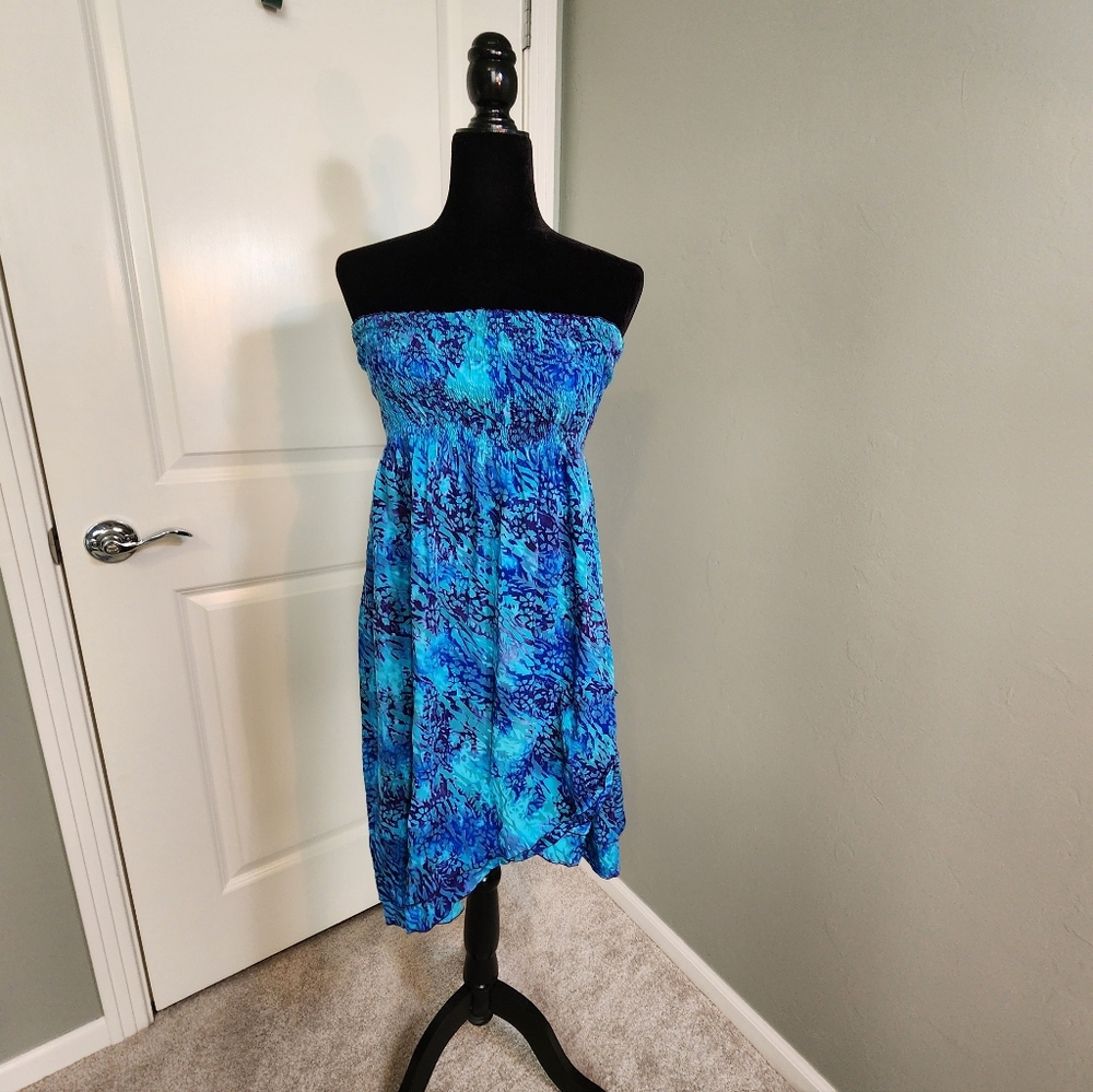 Blue Strapless Dress